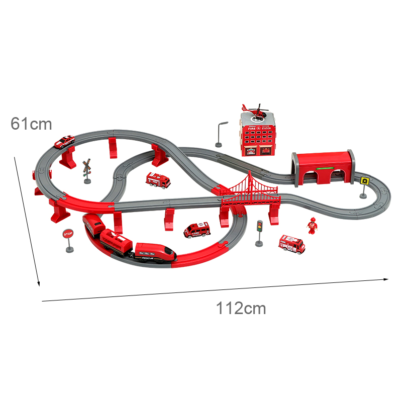 Kids Toys Brand - DIY Red Plastic Train Track Set