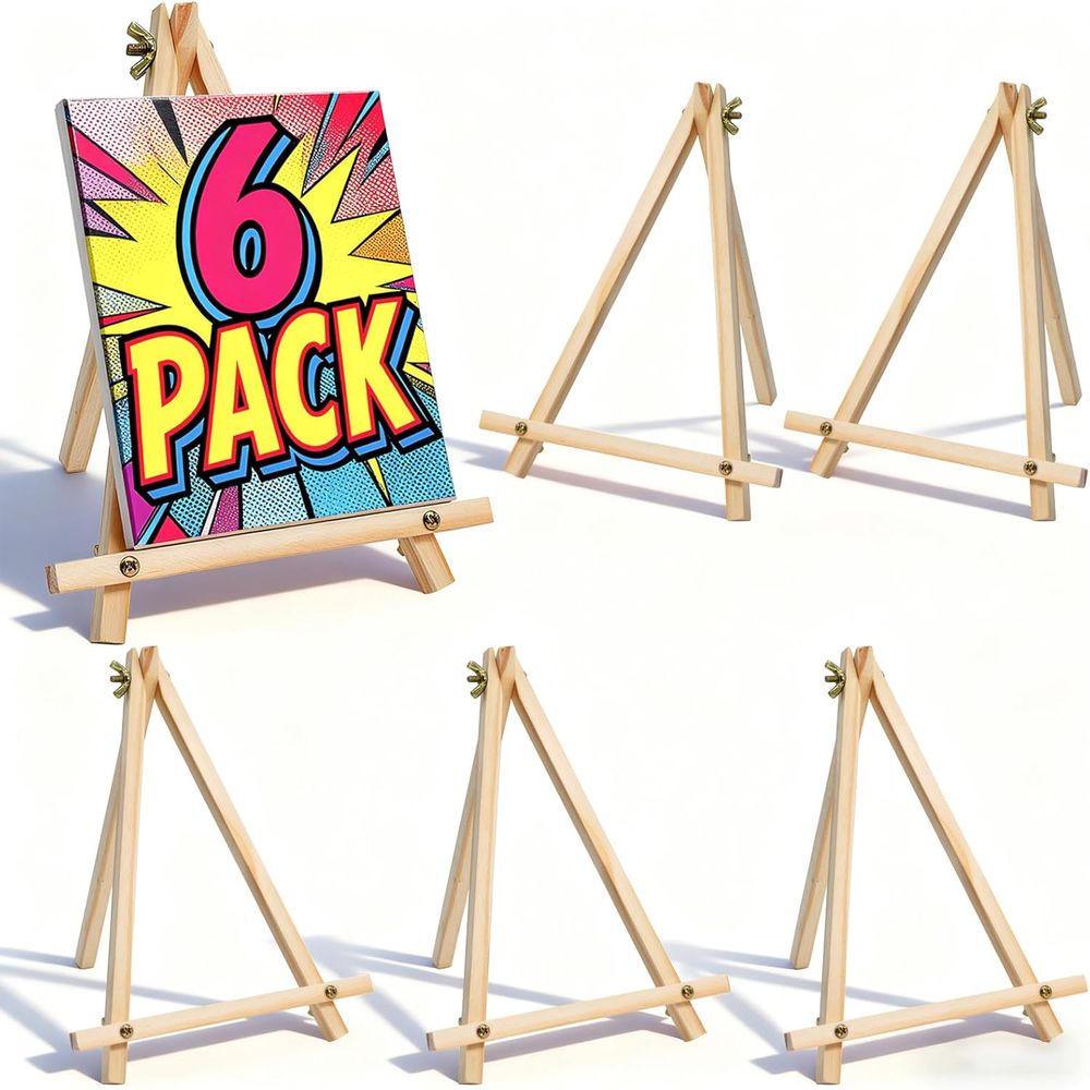 Kids Art Easel - 6 Pack 9 Inch Wood Easels,