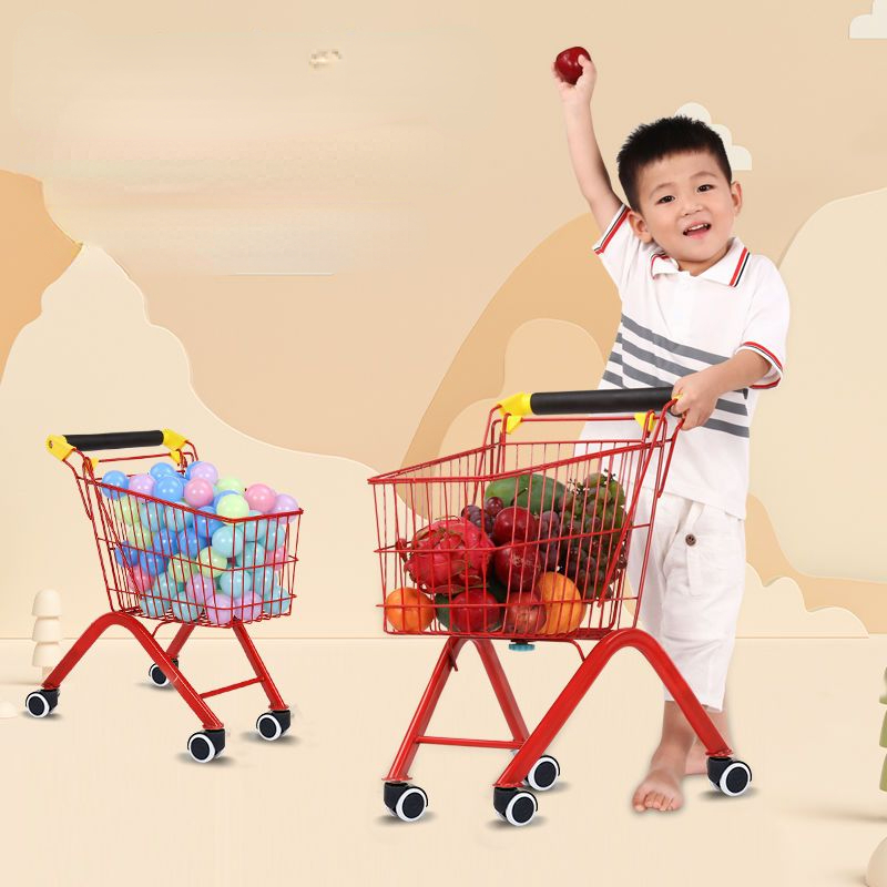 Kids Toys Play Youtube - Foldable Child Trolley Cart with 4