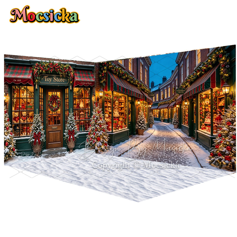 Kids Toys Stores - Mocsicka Christmas Toy Store Street Corner