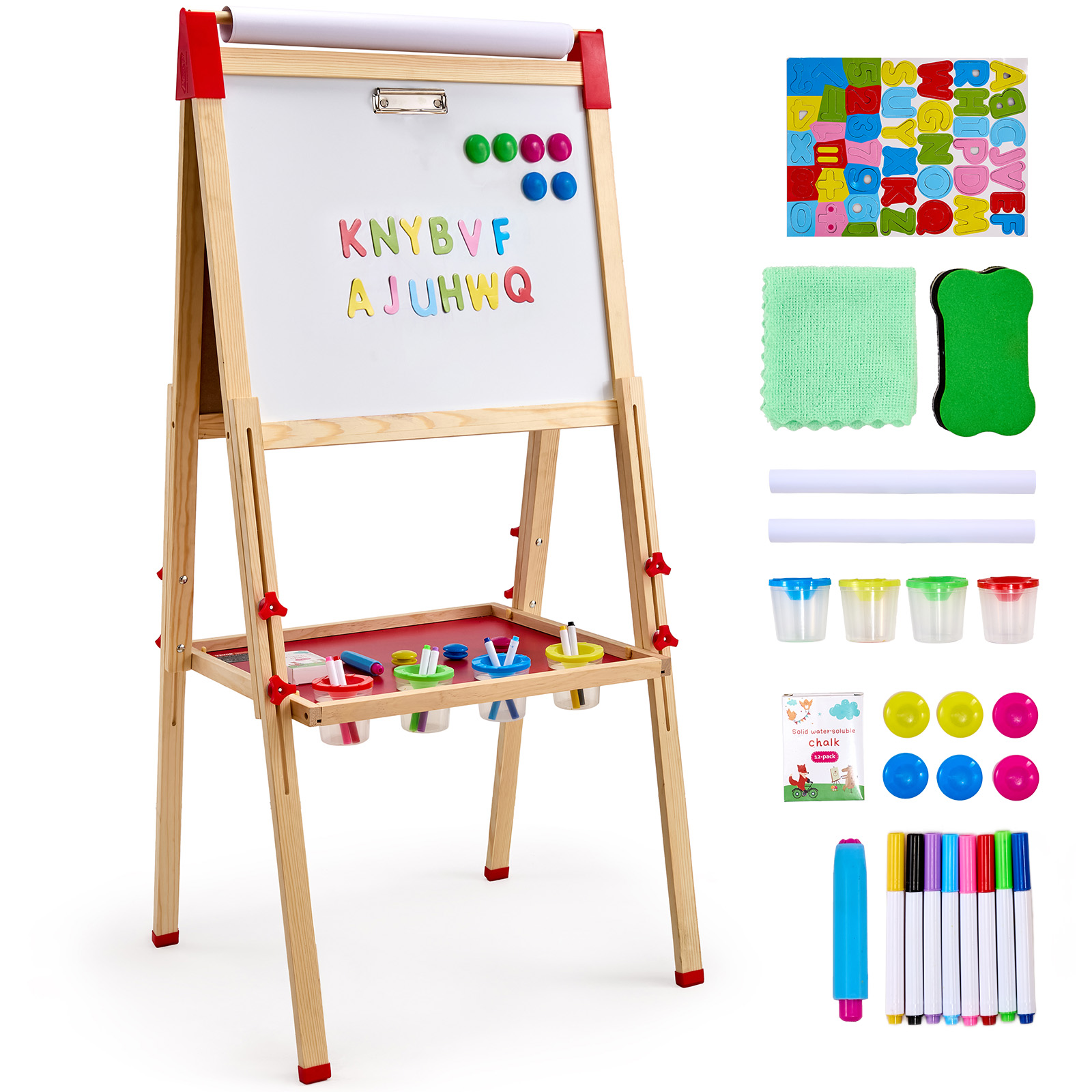 Kids Art Easel - SucceBuy Children Magnetic Drawing Board Wooden