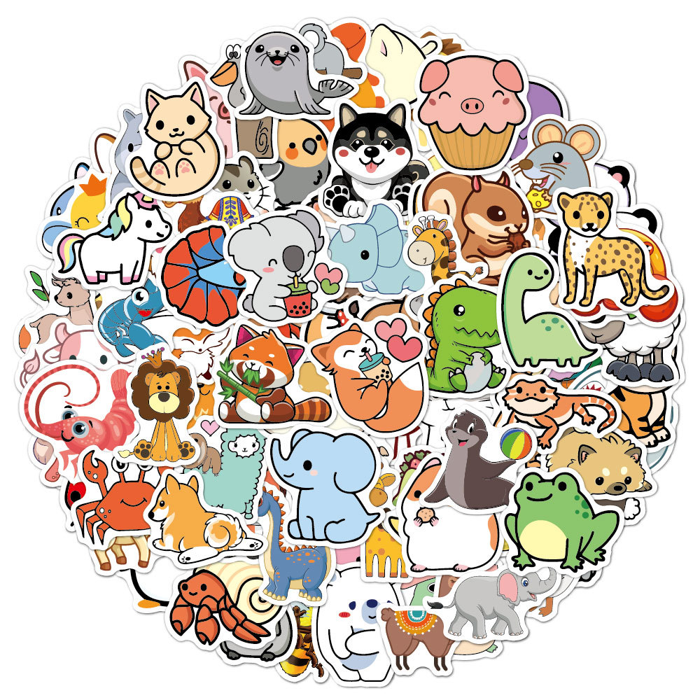 Kids Toys Logo - 100pcs Funny Animal Stickers Cartoon Cute
