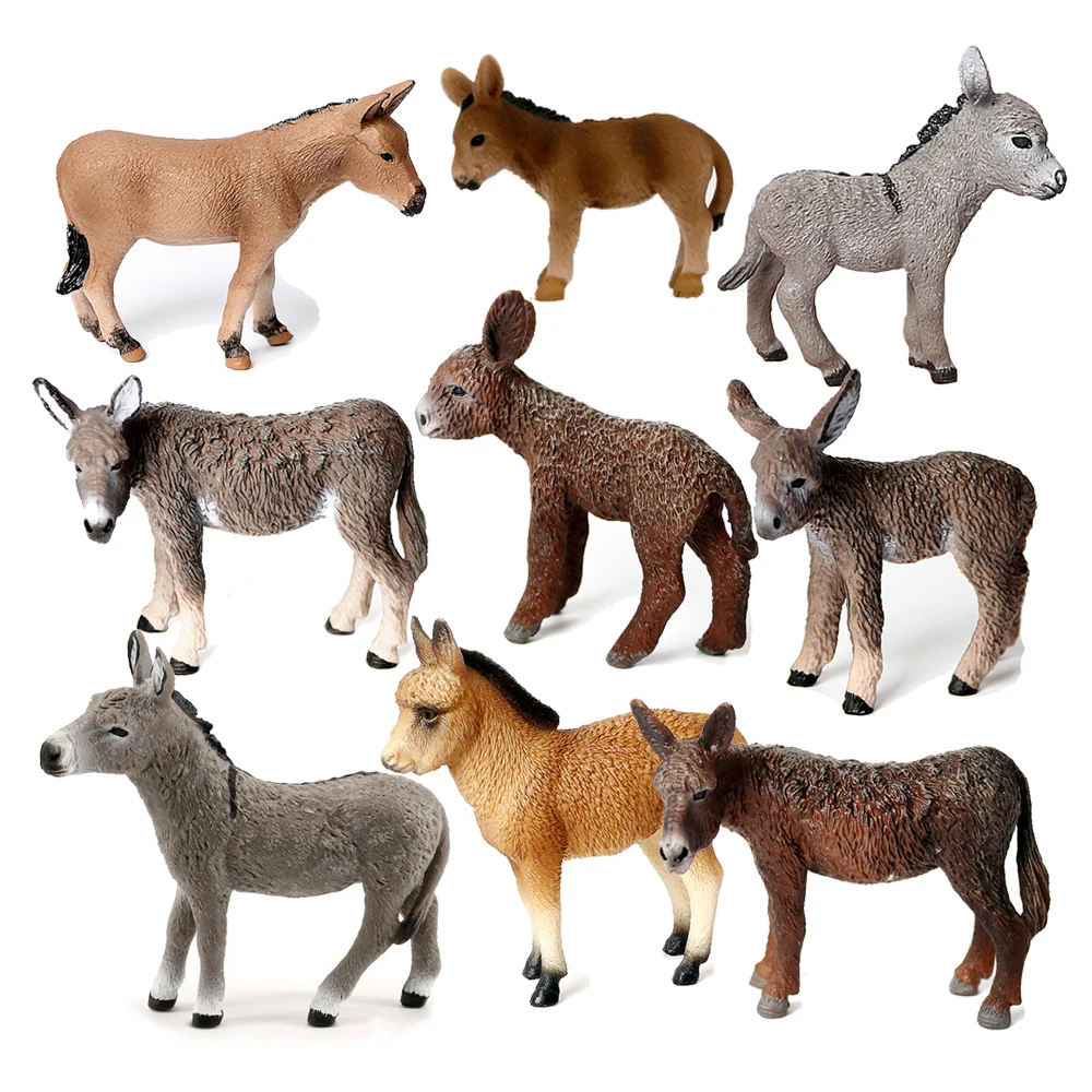 Sandbox Play Set - Donkey Model Toy Animals Figures Farm