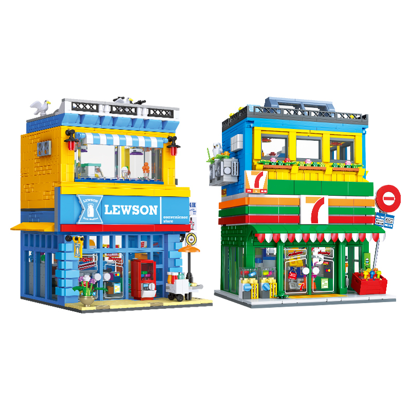 Kids Toys Stores - 1263+PCS Street Scene Convenience Store MOC