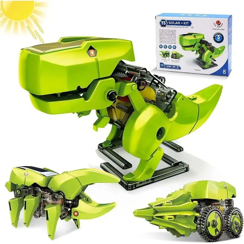 Kids Toys 10 Year Old - 3-in-1 Solar Robot Kit, Dinosaur Toys,