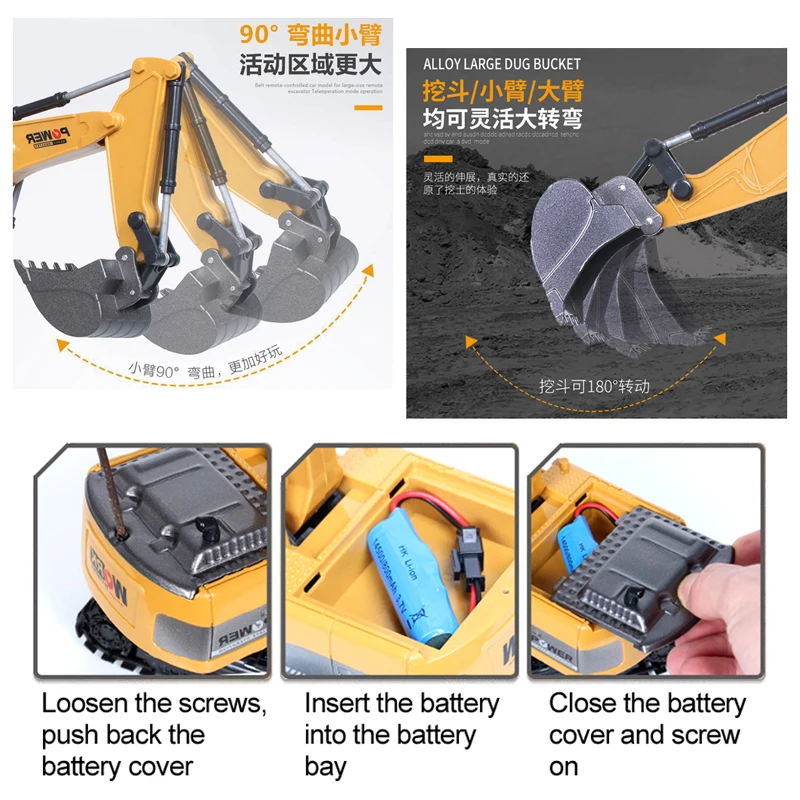 RC Excavator 2.4Ghz 6 Channel  - Kids' Toys Channel review and price