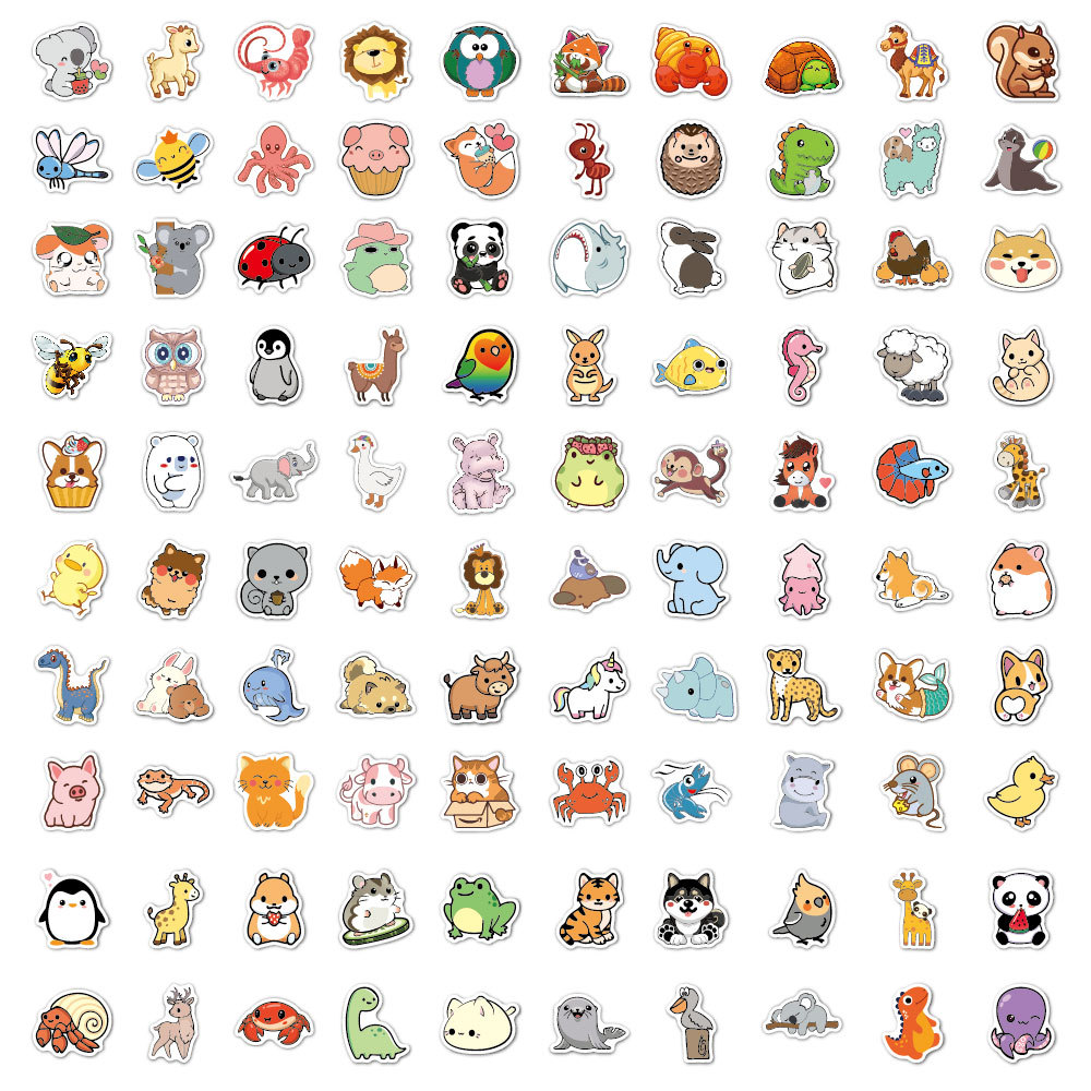 100pcs Funny Animal Stickers C - Kids Toys Logo review and price