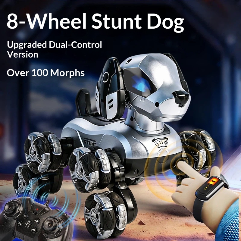 New RC Stunt Robot Dog 8 Wheel - Kids Toys Electric Car review and price