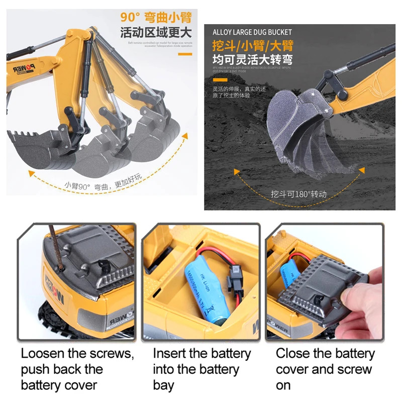 RC Excavator 2.4Ghz 6 Channel  - Kids' Toys Channel review and price