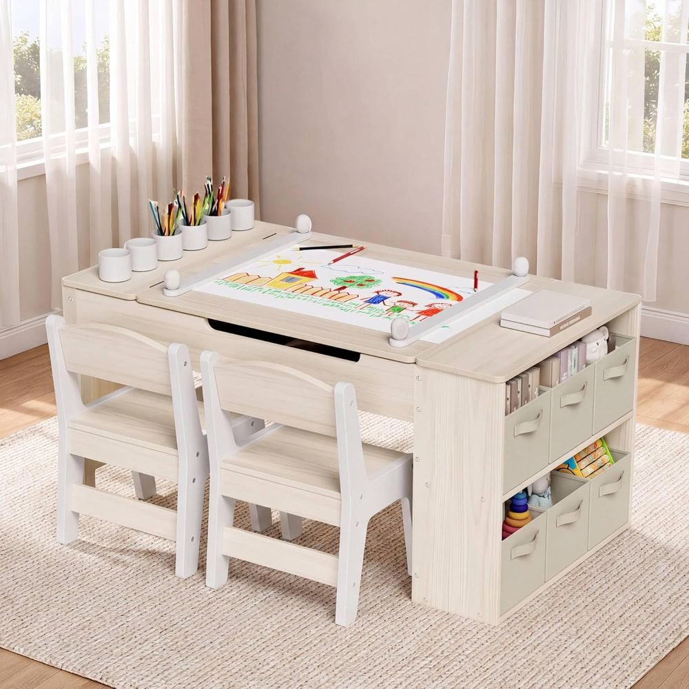 Kids Art Table and Chairs Set, - Kids Art Easel review and price