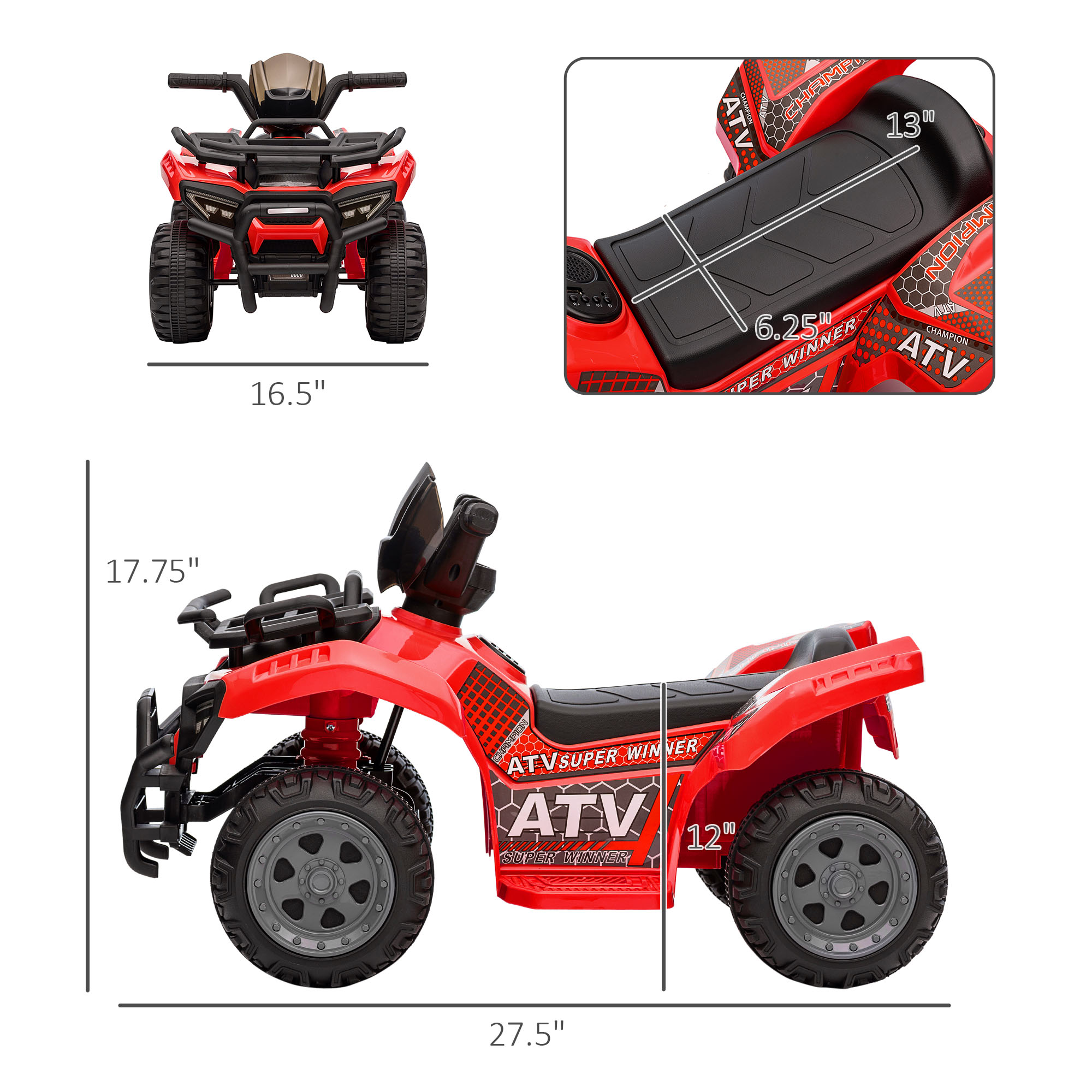 Kids 6V Battery Powered Ride O - Kids Toys Quad review and price