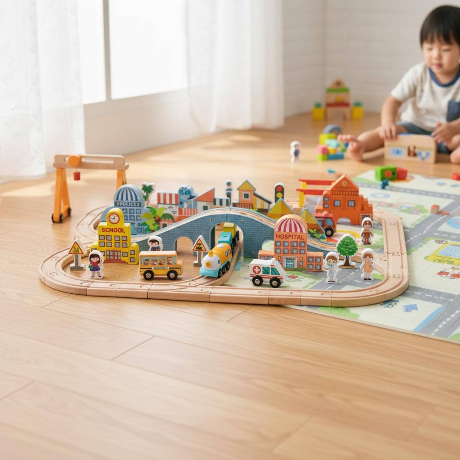 Wooden Train Set Educational W - Kids Toys Brand review and price