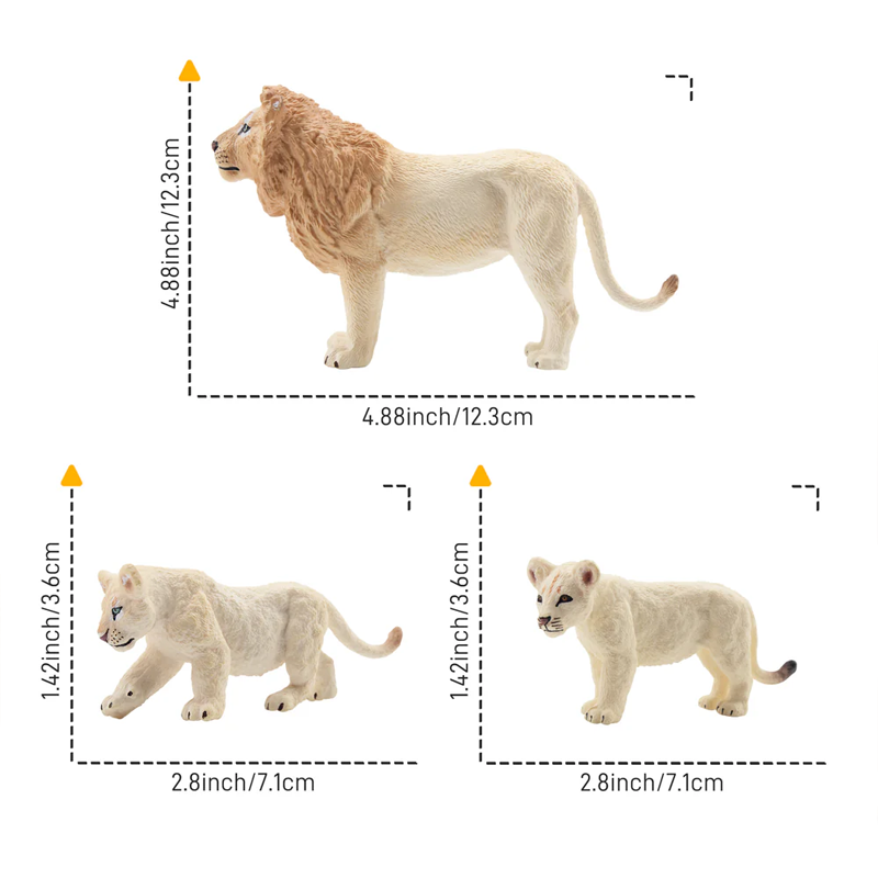 6Pcs Simulation White Lion Fam - Sandbox Play Set review and price