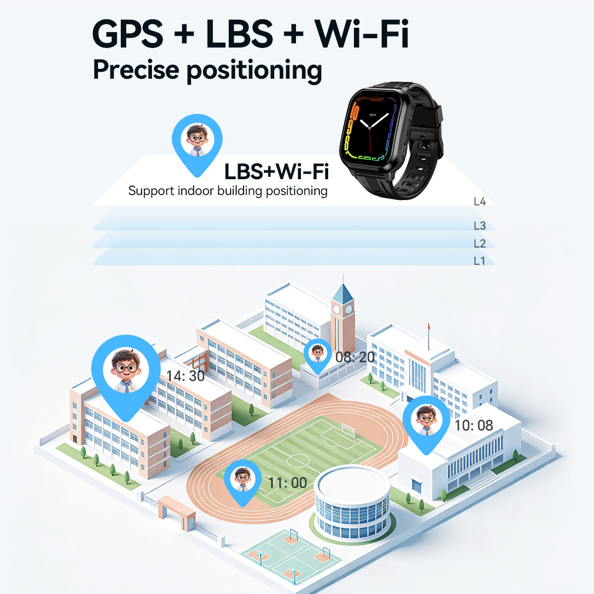 HOCO Y108 1.69inch HD LCD Curv - Kids Smartwatch Gps review and price